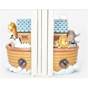 Set of 2 Decorative Noah's Ark Children's Religious Bookends 6.5 - All