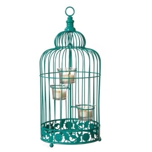 17 Fancy Fair Contemporary Style Turquoise Green Birdcage Tea Light Candle Holder - All
