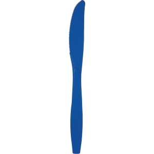 Club Pack of 288 Cobalt Blue Premium Heavy-Duty Plastic Party Knives - All