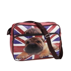 15 Decorative British Flag and Pug Crossbody Bag/Purse with Strap - All