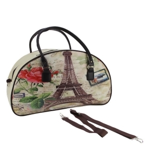 20 Decorative Vintage-Style Eiffel Tower French Theme Travel Bag with Handles and Shoulder Strap - All