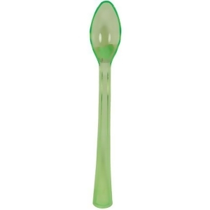 Club Pack of 144 Transparent Green Premium Heavy-Duty Plastic Mini Party Spoons - All