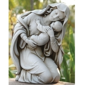 13.5 Joseph's Studio Religious Kneeling Madonna and Child Outdoor Patio Garden Statue - All
