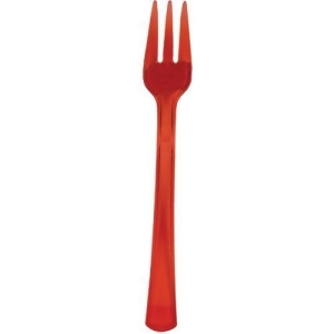 Club Pack of 144 Transparent Red Premium Heavy-Duty Plastic Mini Party Forks - All