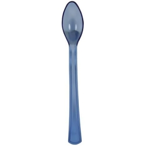 Club Pack of 144 Transparent Blue Premium Heavy-Duty Plastic Mini Party Spoons - All