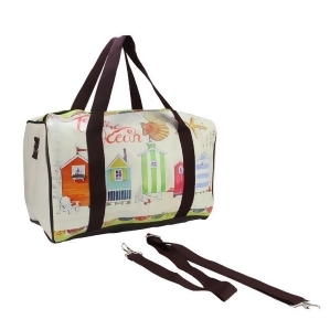 16 Vintage-Style Beach House Theme Travel Bag with Handles and Crossbody Strap - All