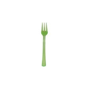 Club Pack of 144 Transparent Green Premium Heavy-Duty Plastic Mini Party Forks - All
