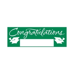 Pack of 6 Graduation Emerald Green and White Giant Party Banners 60 - All