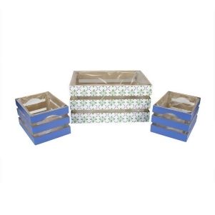 Set of 3 French Countryside Green Rectangular Wooden Decorative Storage Box Nesting Crates 13.5 - All