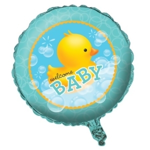 Pack of 10 Bubble Bath Rubber Duck Metallic Welcome Baby Foil Party Balloons 18 - All