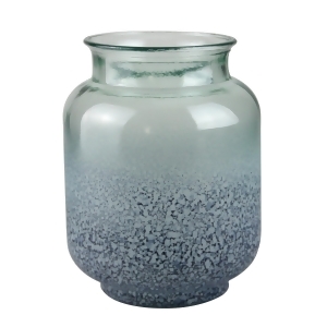 10 Seaside Treasures Navy and Pastel Blue Frosted Ombre Decorative Glass Jar Vase - All
