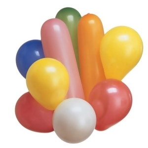 Club Pack of 480 Multi-Colored Round and Long Shaped Latex Party Balloons - All