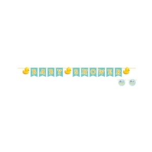 Pack of 6 Bubble Bath Rubber Ducky Baby Shower Pennant Banner 6.5' - All
