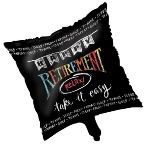 Pack of 10 Chalkboard Metallic Happy Retirement Foil Square Shaped Party Balloons 18 - All