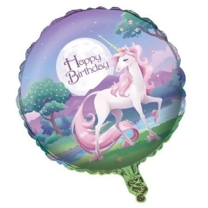 Pack of 10 Unicorn Fantasy Pastel Purple and Classic Pink Metallic Foil Party Balloons 18 - All
