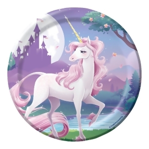 Club Pack of 96 Unicorn Fantasy Disposable Paper Lunch Plates 7 - All
