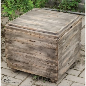 22.5 Versatile Distressed Mango Wood Cubed Accent Table - All