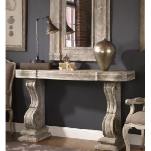 60 Alexiares Old World Italian Rectangular Console Table with Aged Stone Gray Finish - All