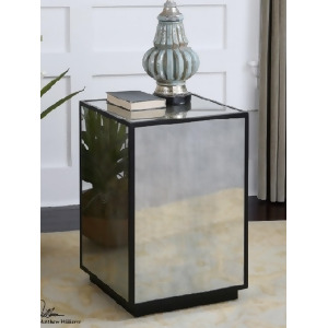 25 Black Retro-Styled Antique Mirrored Square Side Table - All