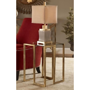 21.25 Antique Gold Geometrical Square Accent Table - All