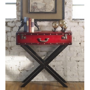31.75 Antique Red Trunk Wooden Console Table - All
