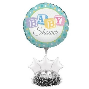 Pack of 4 Multi-Colored Polka Dot Baby Shower Silver Star Foil Party Balloon Centerpiece Kits 9 - All