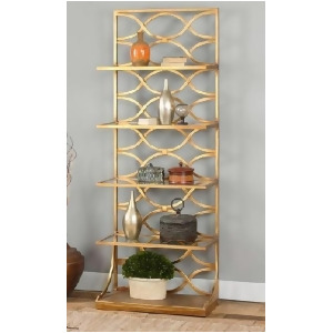 80 Golden Geometric Stretched Oval Etagere Display Shelf - All