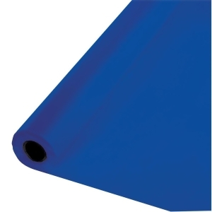 100' Cobalt Blue Disposable Plastic Banquet Party Table Cloth Rolls - All