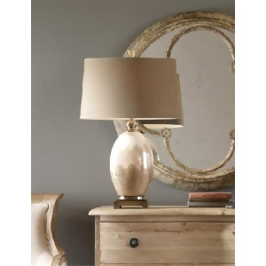 29.5 Ivory and Sandy Brown Glazed Ceramic Table Lamp - All