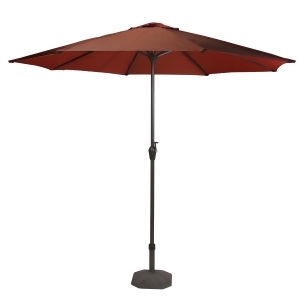 9' Outdoor Patio Market Umbrella with Hand Crank and Tilt Brown and Rust - All