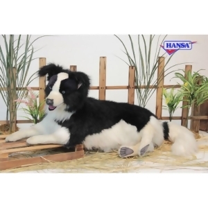 Life-like Handcrafted Extra Soft Plush Laying Border Collie Stuffed Animal 33.5 - All