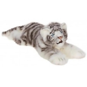 Set of 2 Life-Like Handcrafted Extra Soft Plush White and Gray Siberian Tiger Cub Stuffed Animals 21 - All