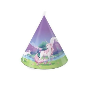 Club Pack of 48 Unicorn Fantasy Classic Pink and Purple Child Sized Paper Birthday Party Hats 9 - All