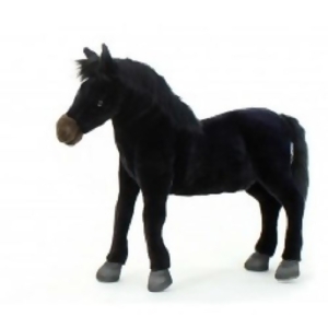 Set of 2 Life-Like Handcrafted Extra Soft Plush Wildfire Black Horse 17.5 - All