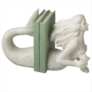 Set of 2 Ivory White Contemporary Nautical Mermaid Bookends 11 - All