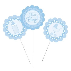 Club Pack of 18 Blue It's a Boy Baby Shower Party Decoration Centerpiece Picks 17 - All