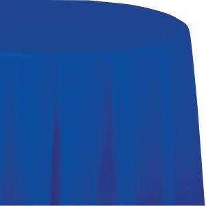 Club Pack of 12 Cobalt Blue Disposable Plastic Octy-Round Picnic Party Table Covers 82 - All