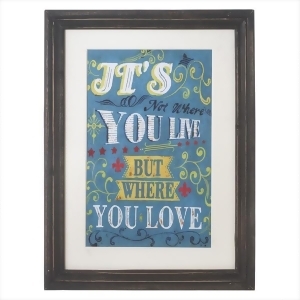Pack of 2 Framed It's Not Where You Live But Where You Love Wall Art Decorations 21 - All