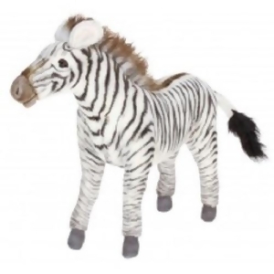 Set of 2 Life-Like Handcrafted Extra Soft Plush Medium Grevy's Zebra Stuffed Animals 13.25 - All
