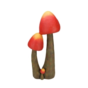 24.5 Red Orange and Brown Wild Mushroom Outdoor Patio Garden Statue - All