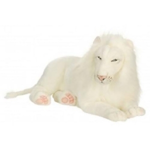 39 Life-Like Handcrafted Extra Soft Plush White Lion Stuffed Animal - All