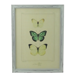 15.75 Botanic Beauty Decorative Green Butterfly Framed Print Wall Art - All