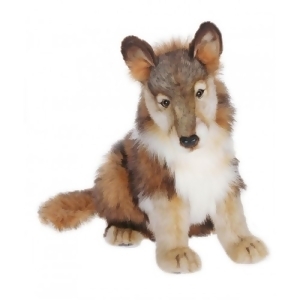 Pack of 2 Life-Like Handcrafted Extra Soft Plush Seated Wolf Cub Stuffed Animals 14.5 - All