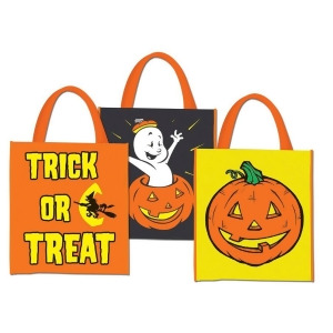 Club Pack of 12 Assorted Halloween Heavyweight Plastic Treat Bags with Handles 12 x 14 - All