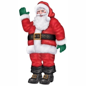 Club Pack of 12 Jointed Waving Santa Claus Christmas Decorations 5.5' - All