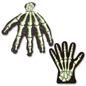 Pack of 240 Spooky Halloween Skeleton Hand Plastic Treat Bags with Twist Ties 11 - All