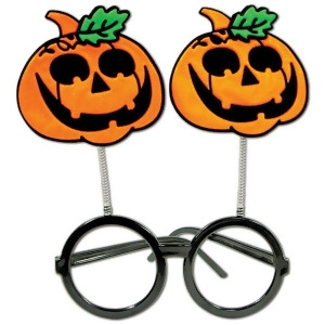 Club Pack of 12 Halloween Jack-O-Lantern Bopper Party Favor Eye Glasses - All