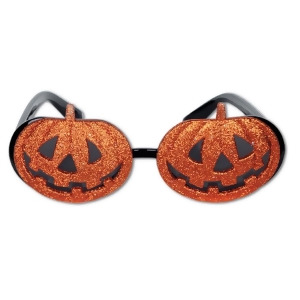 Pack of 6 Glittered Jack-O-Lantern Fanci-Frame Eyeglass Party Favor Costume Accessories - All