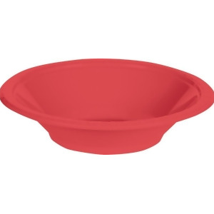 Club Pack of 240 Coral Pink Red Disposable Plastic Party Bowls 12 oz - All