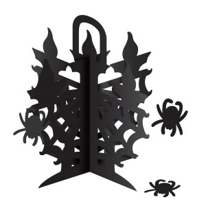 Club Pack of 12 Black 3-D Spiderweb Candelabra Halloween Centerpiece 11.5 - All